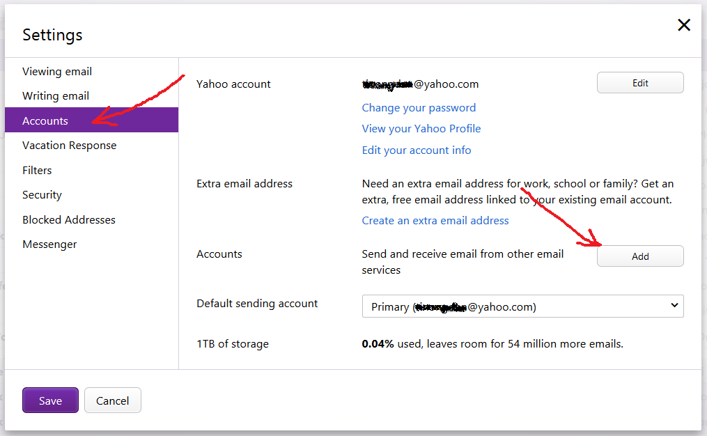 Thêm tài khoản thư