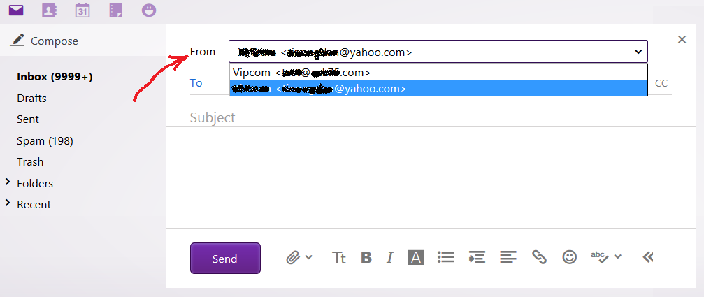 Gởi thư công ty từ Yahoo