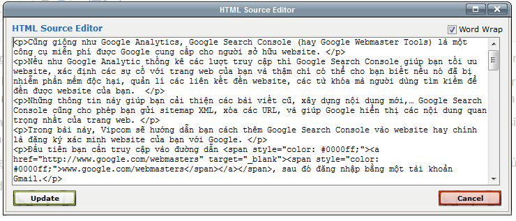 Đoạn mã HTML sạch
